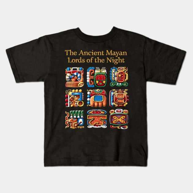 Ancient Mayan Glyphs Kids T-Shirt by underheaven